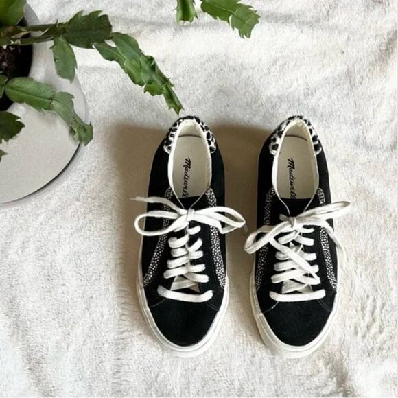 Madewell Sidewalk Low-Top Sneakers in Suede and Spot Calf Hair - Picture 3 of 12